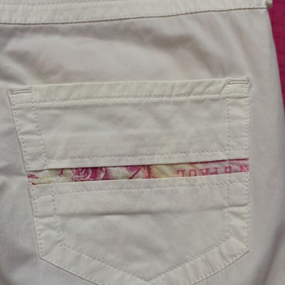Jean Paul Gaultier white   Pants with Floral Accents, size 28 - Picture 9 of 11